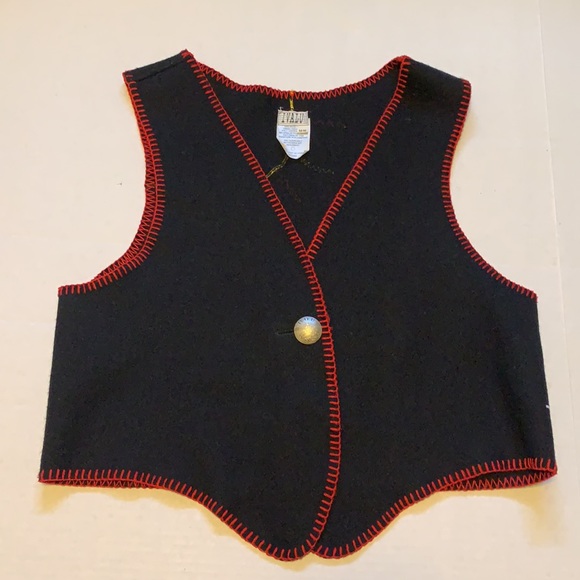 Vintage Inuit Black and Red Wool Vest - Women’s Size Medium - Picture 3 of 8